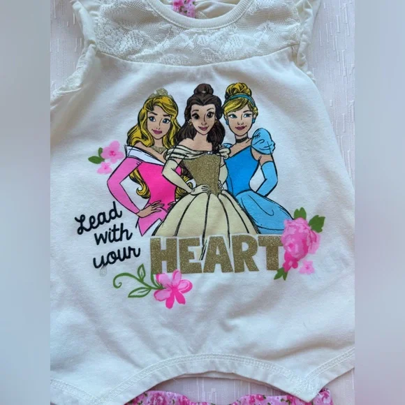 Disney Princess Ariel 4PC Outfit Set Girls Size 4T EUC Summer Set - Picture 6 of 9